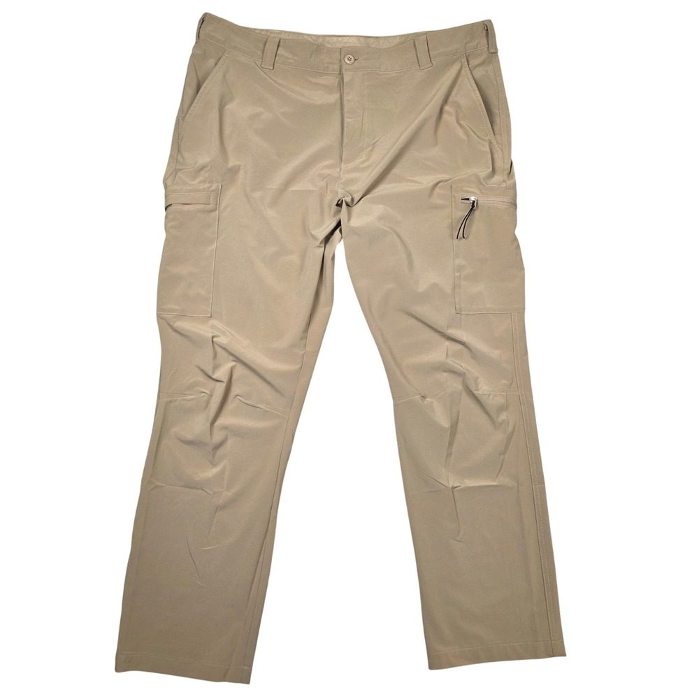 Columbia PFG Fishing Cargo Pants Khaki Omni-Shield‎ Gorpcore Mens Size 42x32